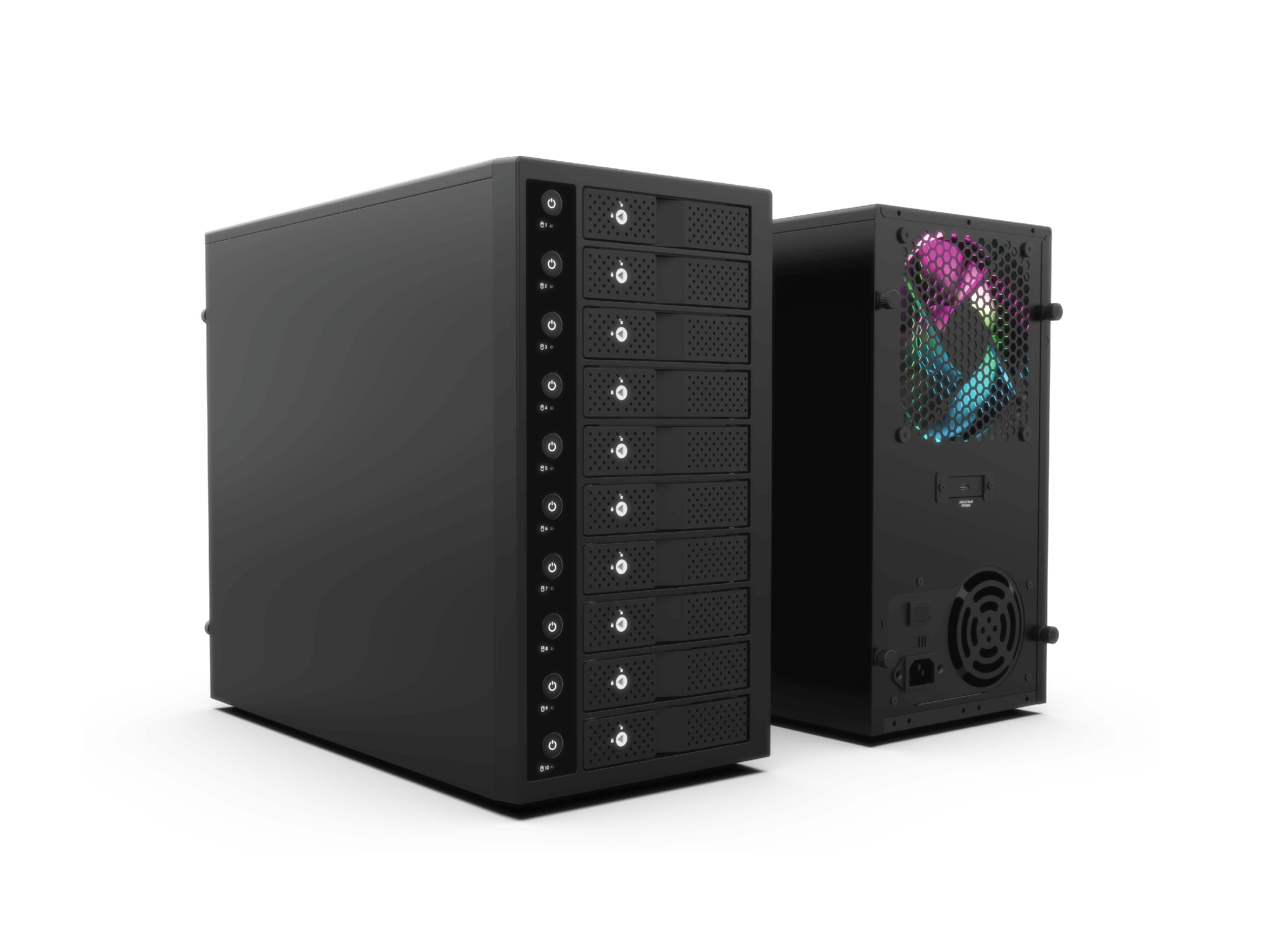 RGB 10 Bay 3.5" SATA HDD Enclosure